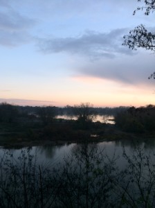 A view of the American River in winter of 2012 just before sunrise from a bluff. A view of the American River in winter of 2012 just before sunrise from a bluff. 